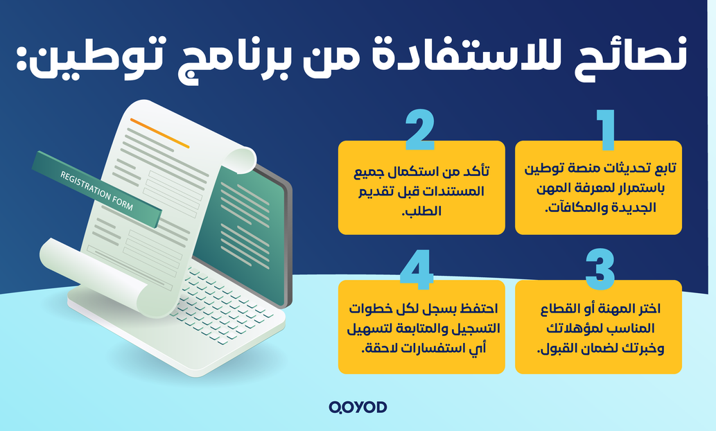نصائح للاستفادة من برنامج توطين