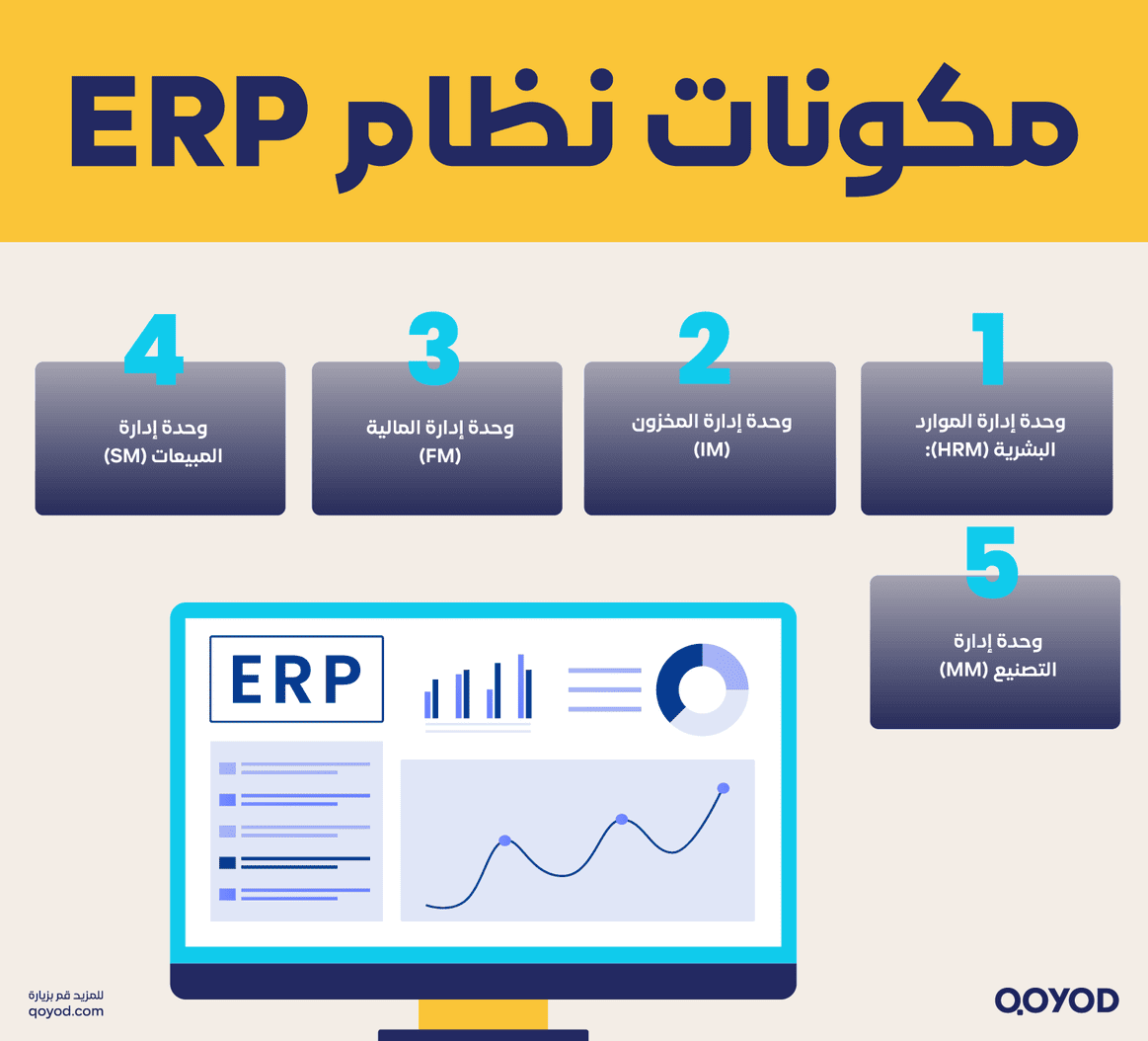 مكونات نظام ERP ما هو نظام ERP؟ دليل شامل لفهمه مع أمثلة تطبيقية | قيود مكونات نظام ERP