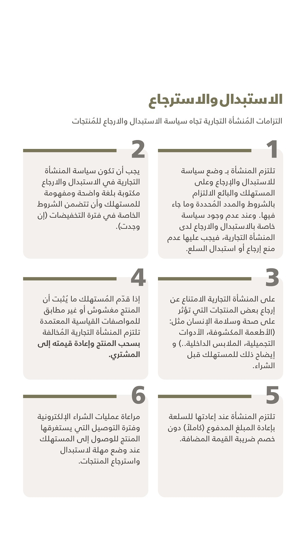 سياسة الاستبدال والاسترجاع