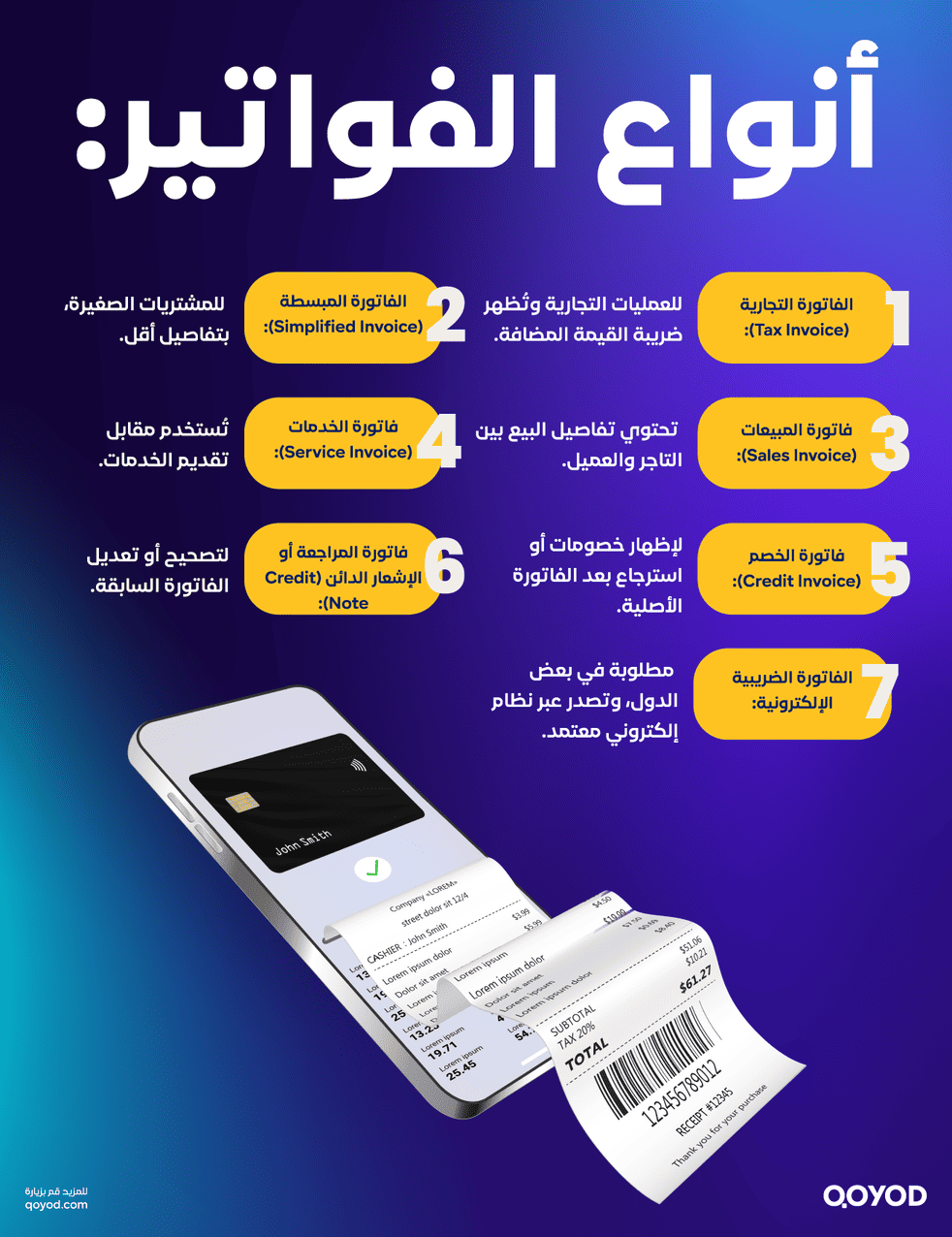  أنواع الفواتير
