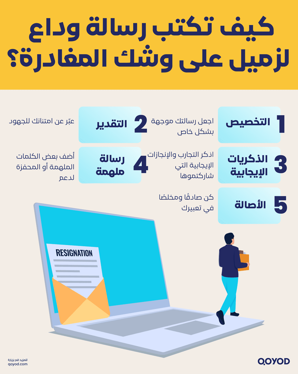 كيف تكتب رسالة وداع وشكر للأصدقاء في العمل؟